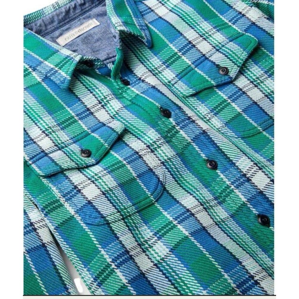 Outerknown‎ New Blanket Shirt in Organic Ultramarine Green Arcadia XS / S